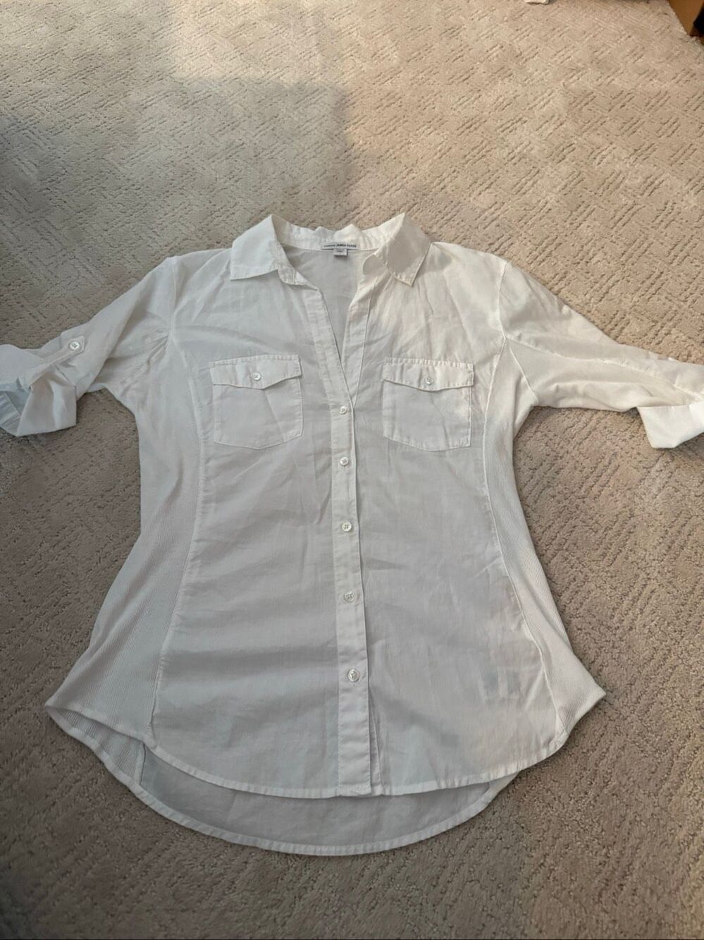 James Perse White Button Up Top